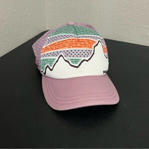 Patagonia Hat Cap Snapback Mens Trucker Mesh Back Purple Foam Strapback
